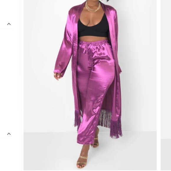 Set - Glow up Satin Pant and Duster - Picture 1 of 1